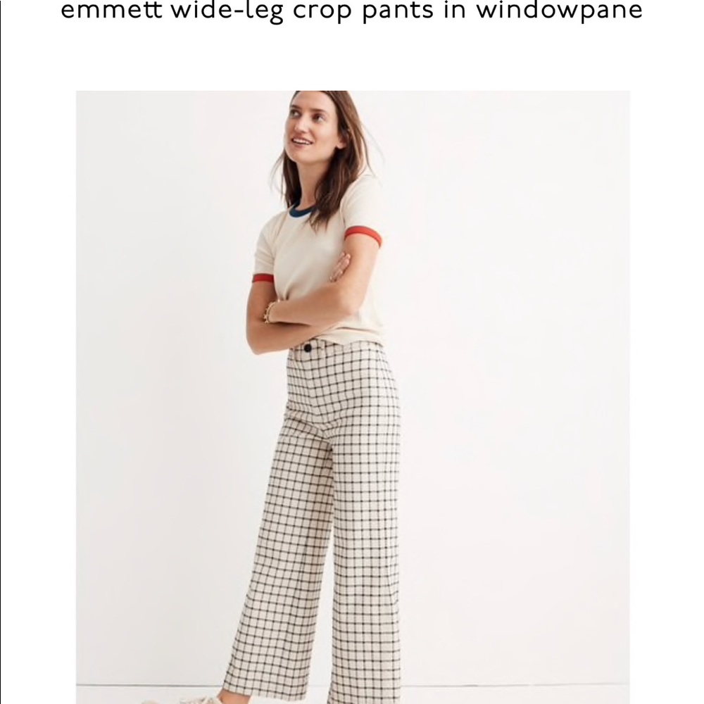*SOLD* Emmett Wide Leg Crop in Windowpane